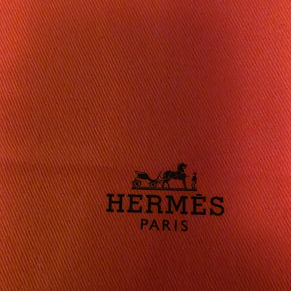 Hermès Authentic Orange Dust Bag 12x14 Small Drawstring Cotton Bag